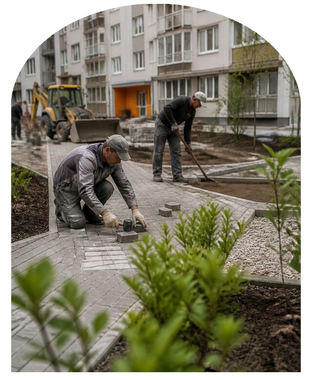 Благоустройство двора многоквартирного дома в Минеральных Воде